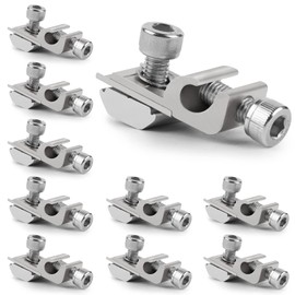 EXLECO 10 Earth Clamp Solar Panel Grounding Clip Aluminium Solar Module Attachment Ground Earthing Lug Solar Mounting System Grounding Eyelets for Solar Panel Bracket PV Module Photovoltaic Support