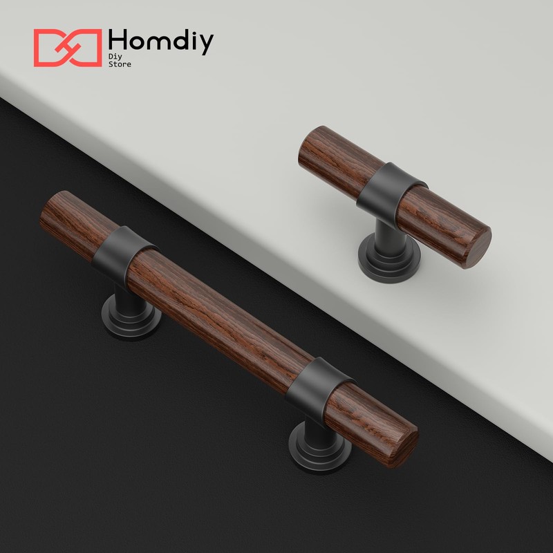 homdiy 10 Pack Black Cabinet Handles 5 Inch Hole Centers