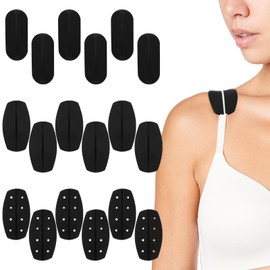 Giantree 18 Pcs Bra Strap Holders for Slipping, Silicone Bra Strap Cushions, Slip Shoulder Pads (Black)