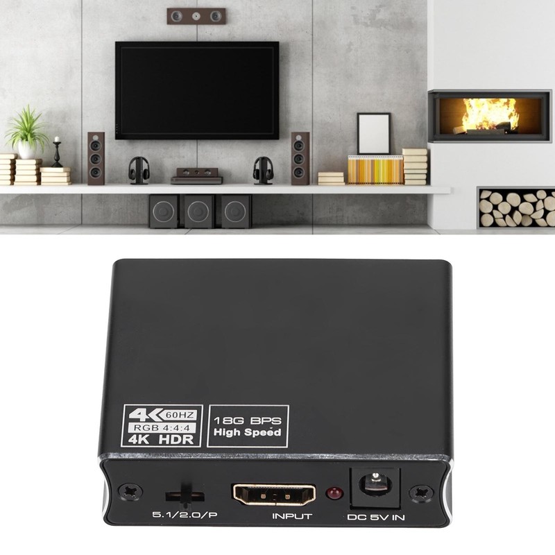 60hz Optical Fiber Audio Splitter Stereo Audio Stable Performance Audio