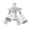 ledscom.de E27 Socket, 5-Way Splitter Adapter, White, E27, Adapter, Lamp