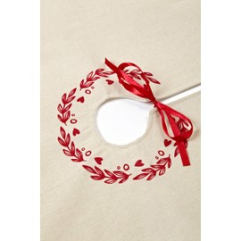 Heitmann Deco Round Linen Tree Blanket Christmas Tree Cover Protection from Pine Needles Christmas