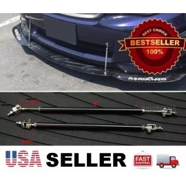 Unbrand Black 5.5" - 8.5" adjustable Rod Bumper Lip Diffuser splitter For Lexus Scion