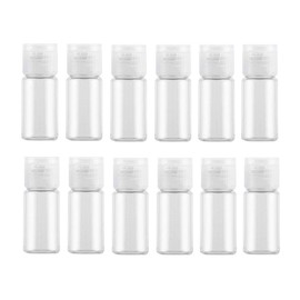 VASANA 12Pcs 10ml/0.34oz Empty Refill Plastic Travel Bottle with Flip Cap Squeeze Sample Cosmetic Containers Jar for Emollient Water Gel Emulsion Lotions Essential Oils