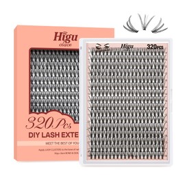 Higu clace Individual Lashes Cluster 320pcs, D curl Lash Clusters 20D DIY Individual Eyelashes 12-18mm Mixed,Wispy Lash Extension Reusable False Lashes Clusters(20D Dcurl 12-18mm)