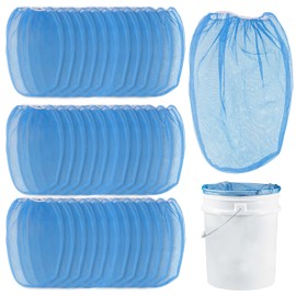 Master Elite 5 Gallon Paint & Liquid Strainer Filter Bag with Pure Blue Fine Nylon Mesh, Pack of 36 - Used in 5 Gallon Buckets, Disposable Filtering Bag, Elastic Top Opening - Hydroponics, Gardening