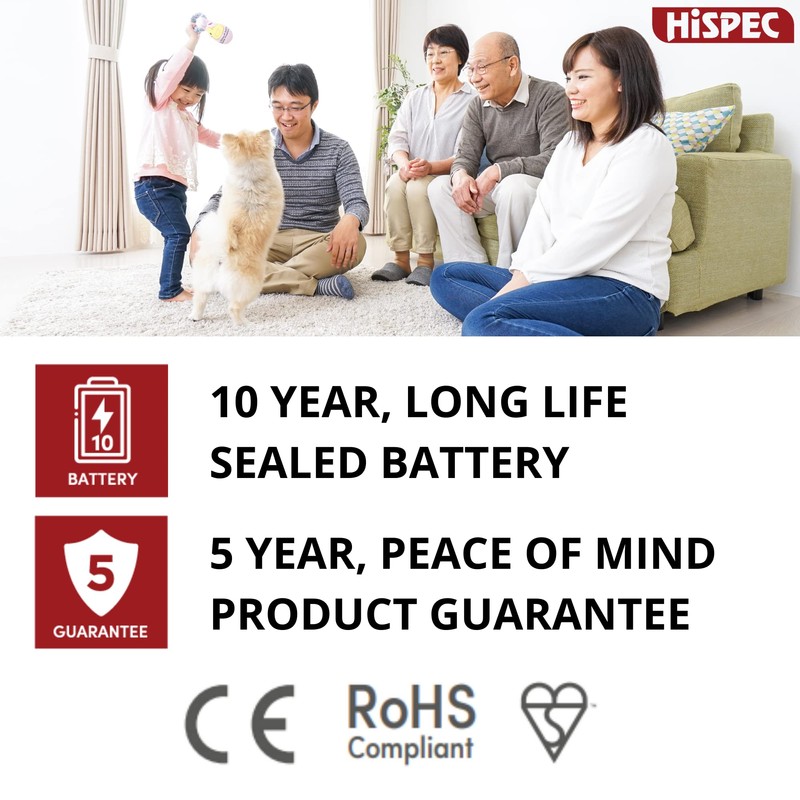 Hispec Electrical Products Limited HSA/BC/RF10-PRO Carbon Monoxide Detector, 9 V,