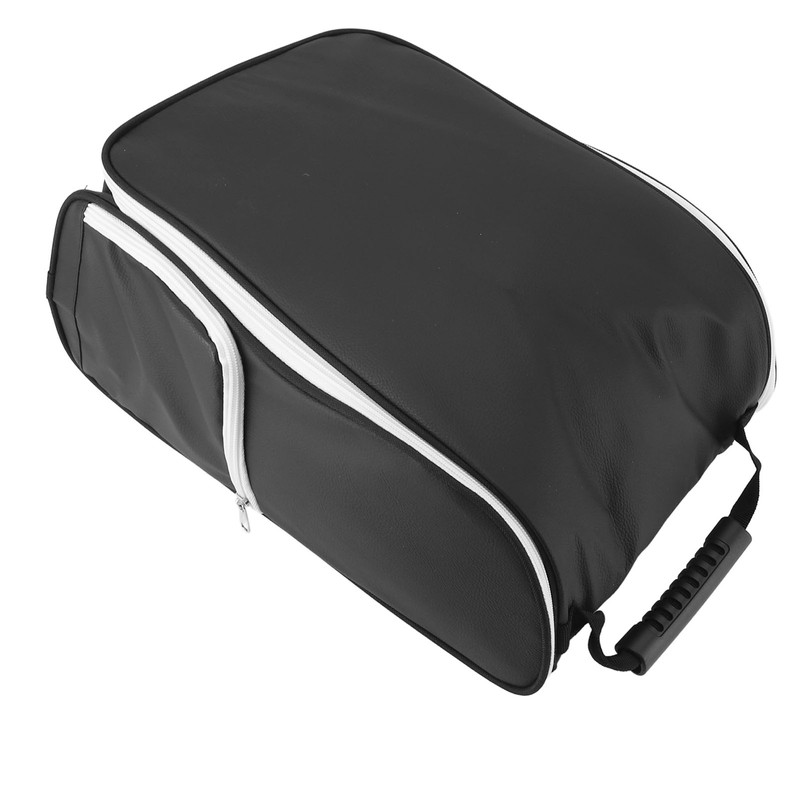 Golf Shoe Bag Convenient PU Leather Black Waterproof Dustproof Sport