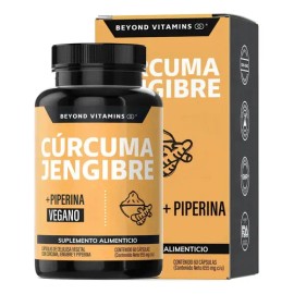 Cúrcuma  Jengibre  Piperina 60 Cápsulas  Suplemento Nat                                                                                               