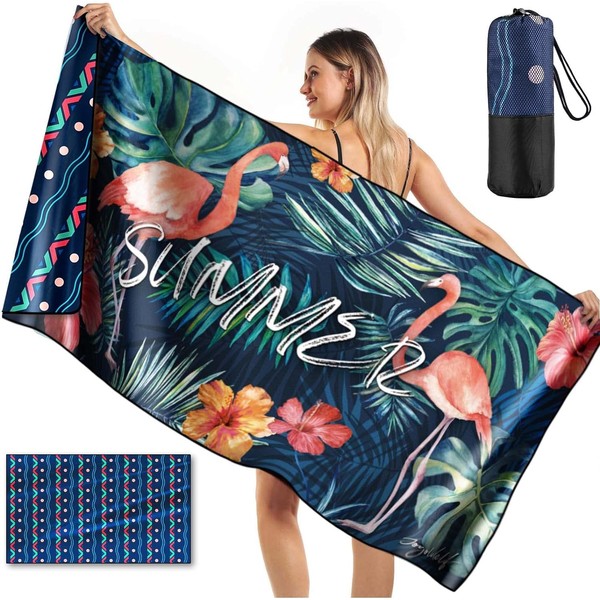 Joyoldelf Beach Towel, Microfibre Towel, Bath Towel, Large 160 x