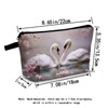 MoCaliduccious Heart-Shaped Swans Print Cosmetic Bag Romantic Gift for Birthdays