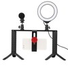 PULUZ Rabbit Cage Tripod Metal Mount with Ring Light Mic