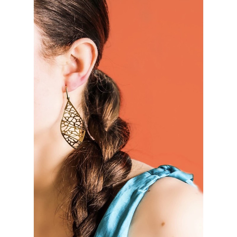10:10 Origami earrings made of 925° silver plated in 18