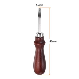 HARFINGTON Leather Edge Bevelers Tool 3# 1.2mm Steel Skiver Leather Tool Leather Edge Skiving DIY Craft Tool Edge Trimmer Cutting with Wooden Handle for Leather Edger Thinning Crafting