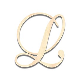 Back40Life - Precision Cut Wood Script Monogram Letter - L Medium