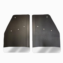 No Drill, Specific Design Rear Mud Flaps for The 2020+ GMC 2500/3500 Pickups with Stainless Steel Weights Pre-Installed; 14" W x 20" H