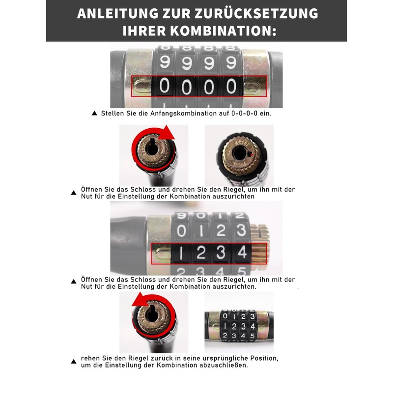 RESET -916 25cm Four-Digit Combination Lock Multifunction for Refrigerators and