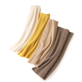 Prettystern Women's Cashmere Loop Scarf Plain Knitted Cashmere Scarf Cashmere Warm Tube Scarf, yellow