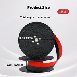 AUCANNIO 2 Pairs Universal Typewriter Ribbon, 1/2 Inch Wide Black and Red Ink Ribbon, Replacement Ink Spool Ribbon Twin Spool Will Fit Most Old Typewriters, Reliable, Long-Lasting Performance Ribbons