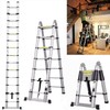 Aluminum Telescoping Ladder with Stabilizer, 12.5FT Telescopic Ladder Portable Extension