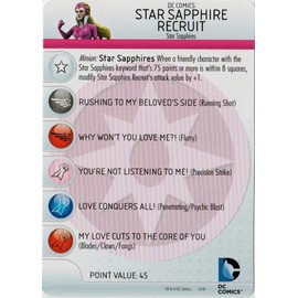 HeroClix DC War of Light #006 Star Sapphire Recruit Figure Complete with Character Card