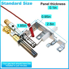 Hicello R3623 LP Propane Gas Fireplace Pilot Assembly with Thermocouple and Thermopile Compatible with Empire Fireplaces and Stoves Models CIVF-25, VFH-33M, VFYR-16, VFHD-32R, VFCR-25