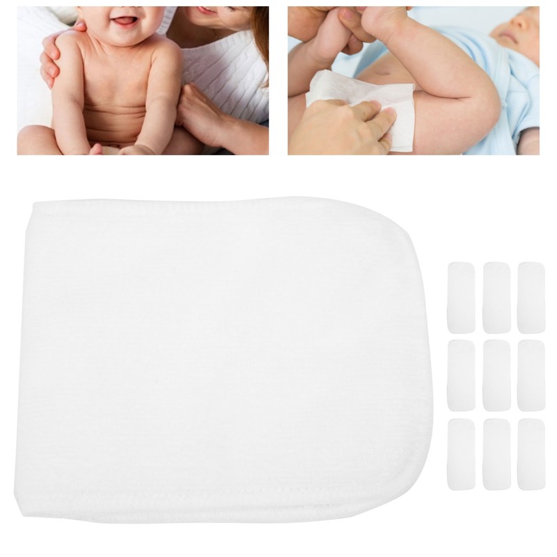 10Pcs Washable Baby Diapers Reusable Quick Absorbent 2‑Layer Superfine Fiber