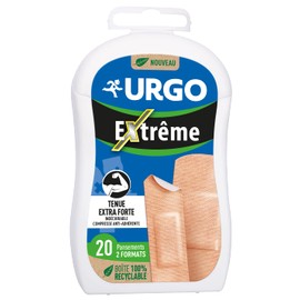 URGO - Extreme Plaster - Extra Strong Hold - Tear Resistant Fabric - Non-Stick Compress - 2 Formats - 20 Plasters