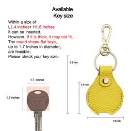 Della Stella Genuine Leather KeyRing with Snap Hook, Leather Keychain, Key Holder, Airtag Holder