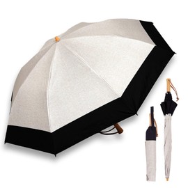 QUARE Folding Parasol, Long Umbrella, 2-Way, For Both Sunny and Rainy Weather, UV Protection, 99.9% Light Blocking, Durable, Lightweight, Women's