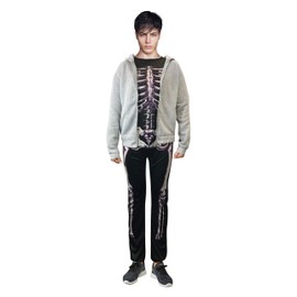 Donnie Darko Skeleton SET (Suit + Hoodie) Coat Adult Costume Jumpsuit (XL)