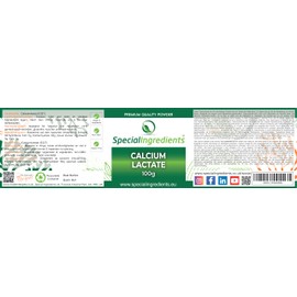 Calcium Lactate 100 g Highest Quality – Molecular Ingredient for Gastronomy (German Labels and Instructions)