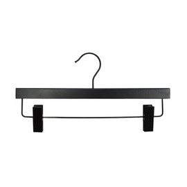 NAHANCO 21214BRCHU Wooden Skirt/Pant Hanger in Low Gloss Black Finish with Black Hardware (Pack of 25)
