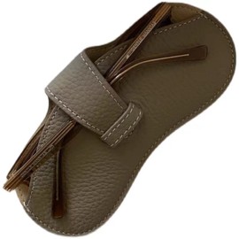 YUANYU Leather Glasses Case Holder Portable Slim Sunglasses Pouch Soft Eyeglasses Bag Eyewear Sleeve For Women Men Lightweight (Grey)