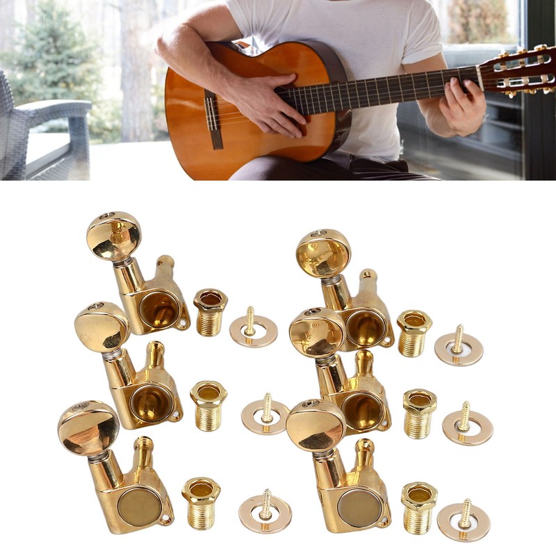 6Pcs Full Closed Guitar Tuning Key Accurate Fast Operation Stable