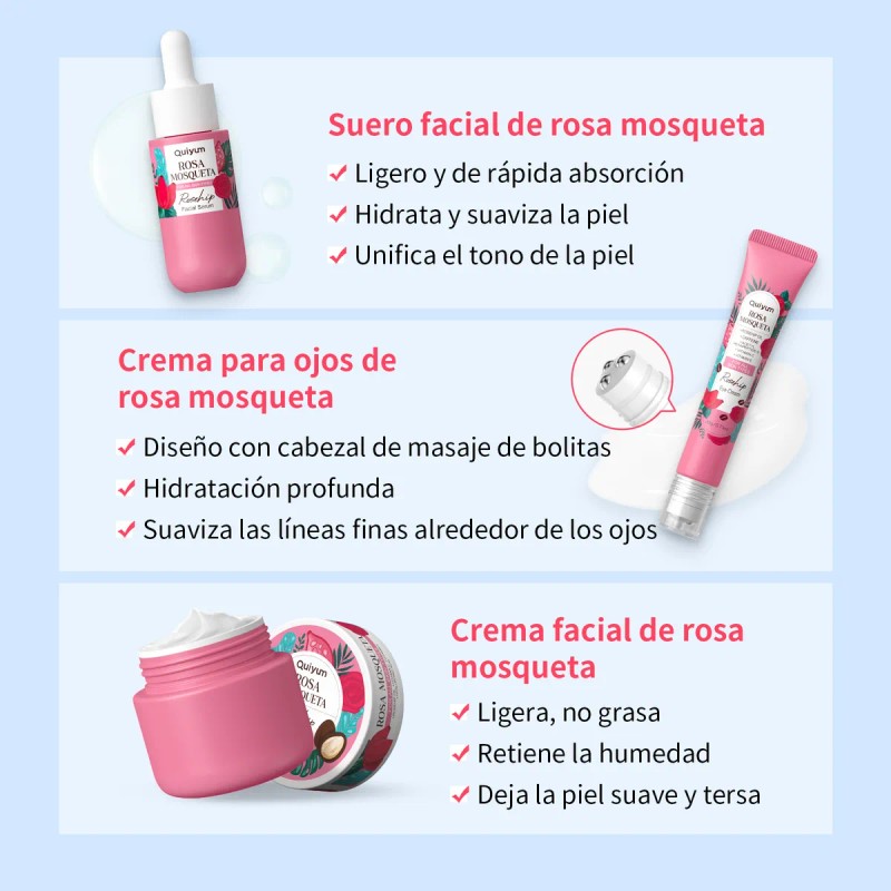 Set Quiyum Rosehip 5 Pzs Cuidado De La Piel Hidratante