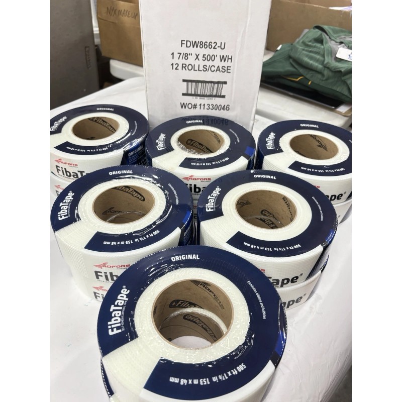 FibaTape 12 Rolls FibaTape Standard White 1-7/8" x 500' Self-Adhesive