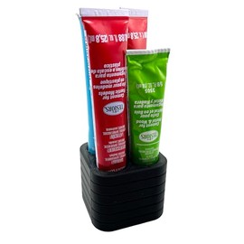 Jeff Did It! Cement Glue Putty Tube Holder - Holds 4 Tubes - Compatible with Testors Cement Putty Glue - Anti-Slip Rubber Feet - 3D Printed - Holder Only (Black)