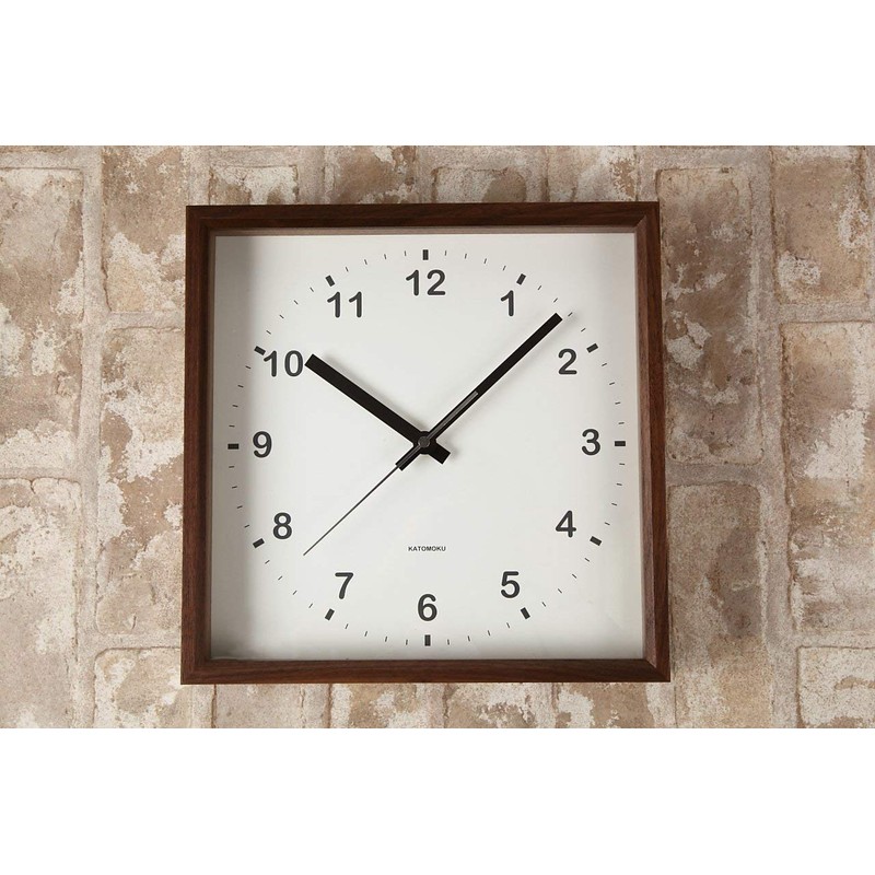 KATOMOKU square clock km-37B Wood Walnut Wall Clock Continuous Second