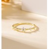 TIGRADE 1.2mm 14k Gold Plated Stacking Ring Fashion CZ Star
