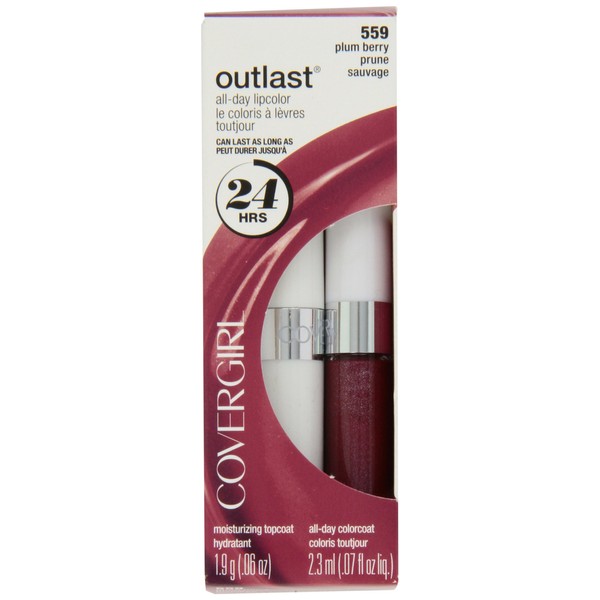 CoverGirl Outlast All Day Two Step Lipcolor, Plum Berry 559, 0.13 Ounce