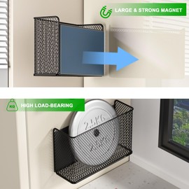 LIFEFAN Magnetic Baskets Shelf Bins Organizer Holder Storage Rack Containers for Fridge, Whiteboard, Locker - Home Kitchen Laundry Office School