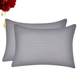 BestOnePlus 2-Piece Pillow Cover, Seersucker-Style, Pokopoko, Camellia Oil Moisturizing, Soft to the Touch, Quick Drying, Allergies, Anti-Mite Protection, Photocatalytic Treatment, Antibacterial, Odor