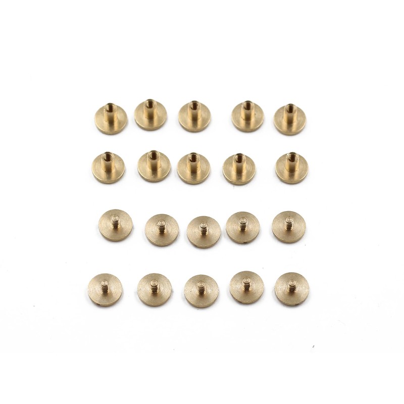 Chiloskit 10pcs 6mm Brass Button Studs Rivets Screwback Screw Leather