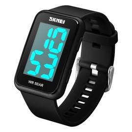 Square Men's Digital Watch Large Face Large Dial Waterproof LED Sports Watches with Alarm Date Stopwatch Unisex Electronic Wrist Watches for Men and Women