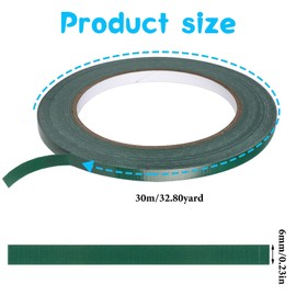 Maxqzin 2 Rolls Floral Tape for Fresh Flowers, Flower Tapes 0.25" Green Floral Tapes Waterproof Floral Tape 60 Yd Florist Tape Dark Green for Binding Fresh Flowers Craft