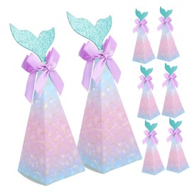 Gadpiparty 20Pcs Mermaid Candy Boxes for Wedding Party Favors Decorative Storage Cases for Birthdays Showers Celebrations Tinplate Candy Containers with Festive Design