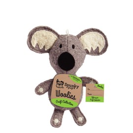 Spunky Pup Woolies Dog Toy | Squeaky Plush Toy | Made with Double Stitched Wool | Koala