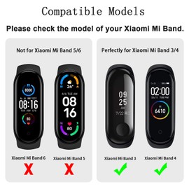 3 Pack Bands for Xiaomi Mi Band 4 & Mi Band 3 Strap, Soft Silicone Replacement Sport Bands Bracelet Strap for Xiaomi Mi Band 4 & 3 Smartwatch (Black+Abyss Blue+Dark Gray)