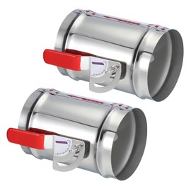 PATIKIL HVAC Duct Manual Volume Backdraft Damper, 5 Inch, 2 Pcs Airflow Ducting Branch Vent Damper Air Control Valve, Adjustment Handle Stainless Steel, for HVAC